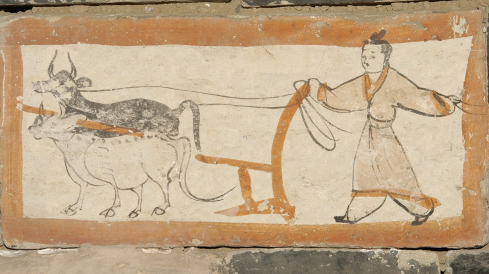 【让文物“活”起来】砖上春耕图，1600年前的农事密码